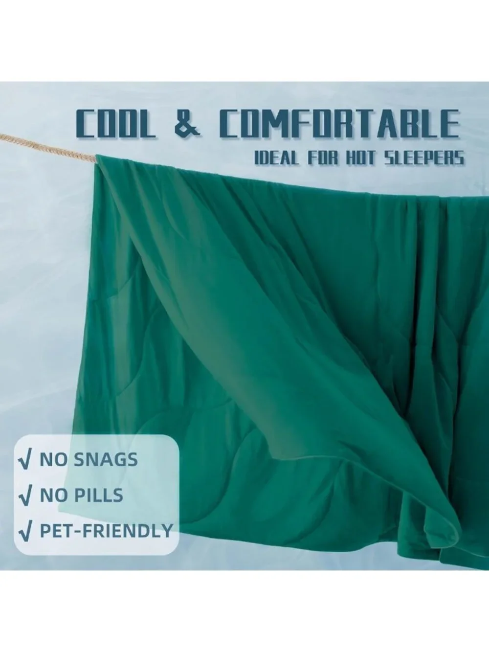 Cooling Comforter King Size - Lightweight, Breathable Blanket for Hot Sleepers